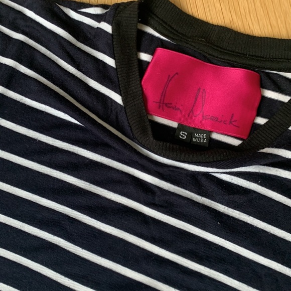 Heidi Merrick DRAKE - midnight & white nautical striped crew tee - Picture 3 of 11